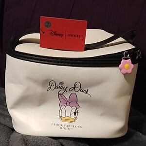 White Daisy Duck Cosmetics Bag